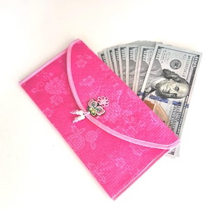 Traditional Korean Envelope Pouch | Gift Card Holder with Norigae Charm | Wedding Money Envelope