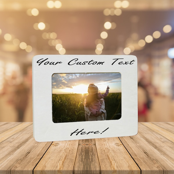 Handmade Custom Engraved and Personalized Wood Picture Frame 4x6 | Great Gift for Couples,Family, Events,Holiday | Multiple Finish Options