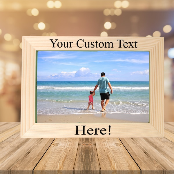 Handmade Custom Engraved and Personalized Wood Picture Frame 4x6 | Great Gift for Couples,Family, Events,Holiday | Multiple Finish Options