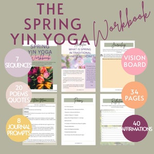 Das Frühling Yin Yoga Arbeitsbuch | Yin Yoga-Übungen | Yoga Themen | Journaling Prompts|Yin Yoga JournalBereit zu unterrichten|Yoga Gedichte| Affirmationen