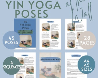 45 Yin Yoga Poses at the Wall | Yin Yoga | Yin Yoga Sequences | Yoga Teacher | Yin Yoga Asanas|Yoga Sequence|Ready to Teach|Instant Download