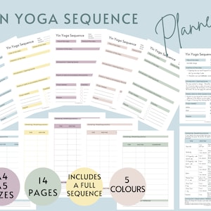 Yin Yoga Sequence Planner | Yoga Class Sequence | Yin Yoga Class Theme | Yoga Class Planner | Yin Yoga Sequence for LIV and GB | Printable