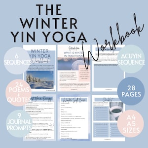 Het winter yin yoga werkboek | Yin-yoga | Yin-yogareeksen|Acupressuur|Journalingprompts|Klaar om les te geven|Directe download|Yin-yogadagboek