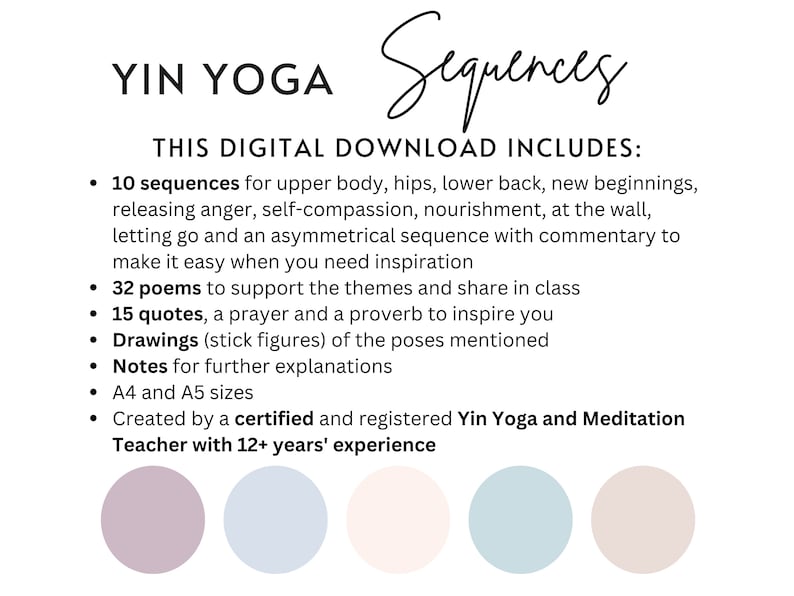 10 Yin Yoga Class Sequences: Themes, Poses, Plans (digital Download) - Etsy