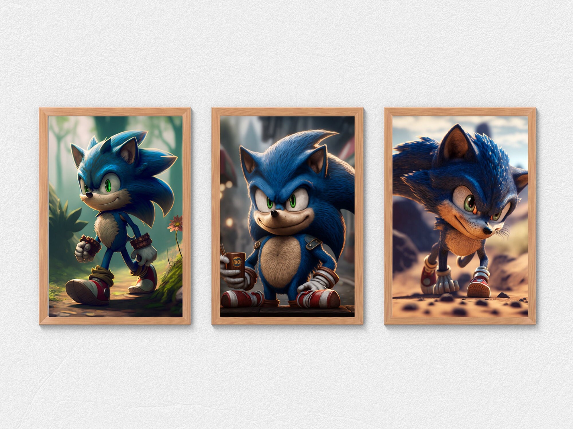 yuhui Sonic The Hedgehog 3 Modern Wall Art Canvas Art Poster 30 x 45 cm :  : Home & Kitchen