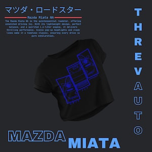 Mazda Miata MX-5 Crop Top - Classic Roadster Vintage Style Graphic Tee for Car Enthusiasts - JDM Apparel - Gift for Car enthusiasts