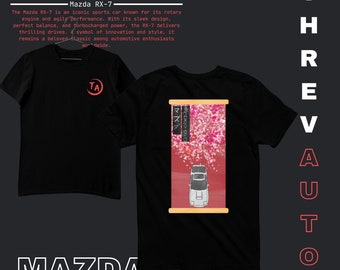 Mazda Rx7 Fc Cherry Blossom T-Shirt - Retro JDM Car Graphic Tee