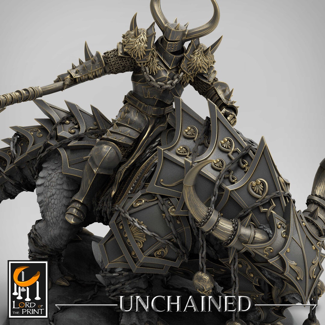 Araki Great Axe Wielder Mounted Soldier Unchained 3D Resin Printed 32mm