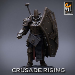 Templar Sword Wielder Crusade Rising 3D Resin Printed 32mm Scale Lord ...