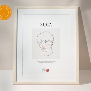 BTS Suga Digital Poster | instant download, aesthetic, minimalistic, modern, quotes