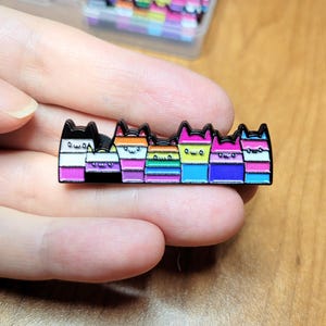 Kit Épinglette Chats Fierté et 16 autocollants progress pride Communauté LGBTQ Trans Bisexuel Pan Lesbienne Asexuel Non binaire Allié Ally