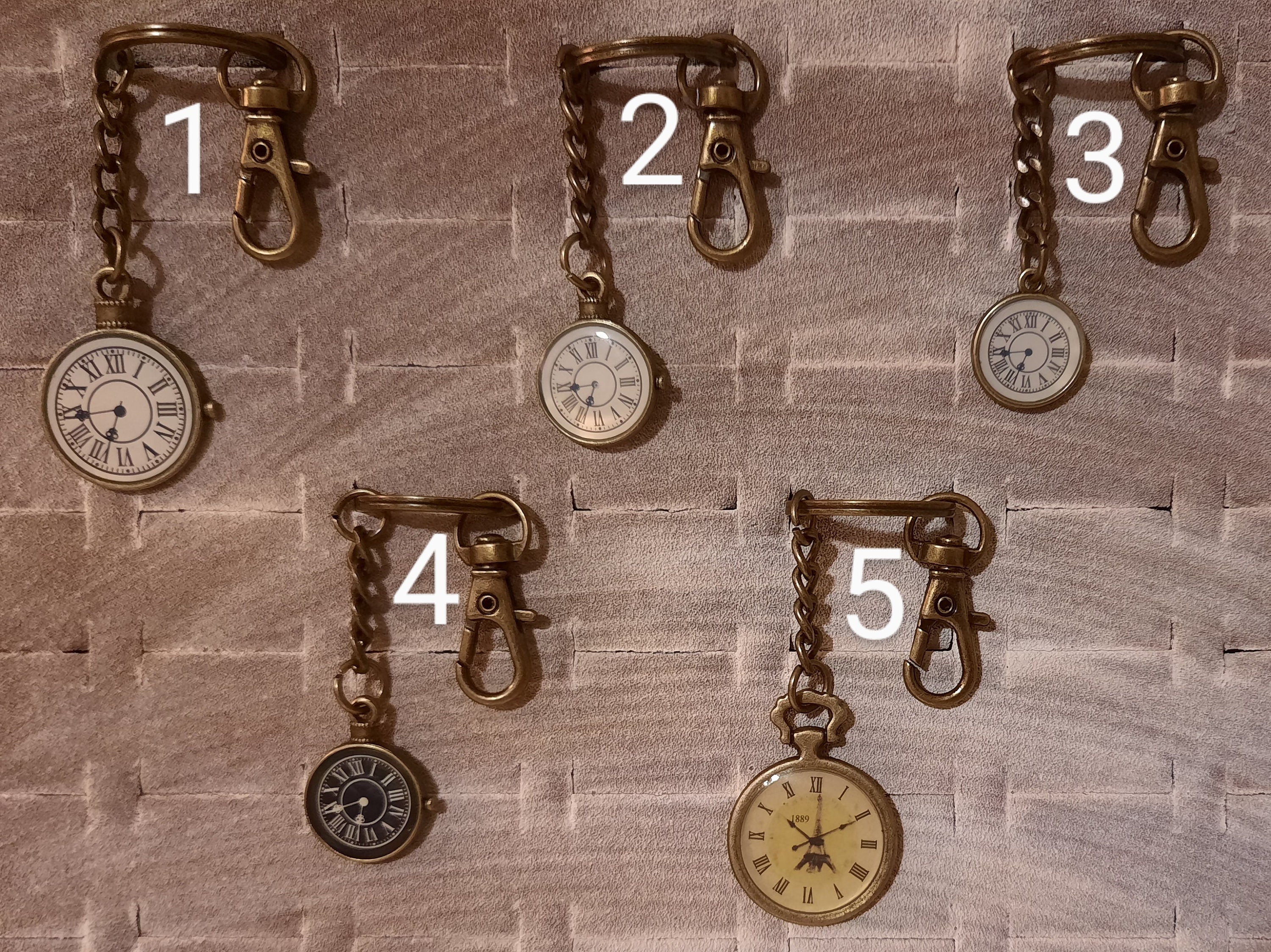 Lot De 2 Clés Pour Montre De Poche Ancienne - Boîtier Cuivre Doré - Occasion (bon état Avec Signes D'usure)