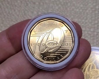 Montreal Canadiens Centennial $1 Coin 1909-2009 in unsealed plastic display case. Minor imperfections: See Description