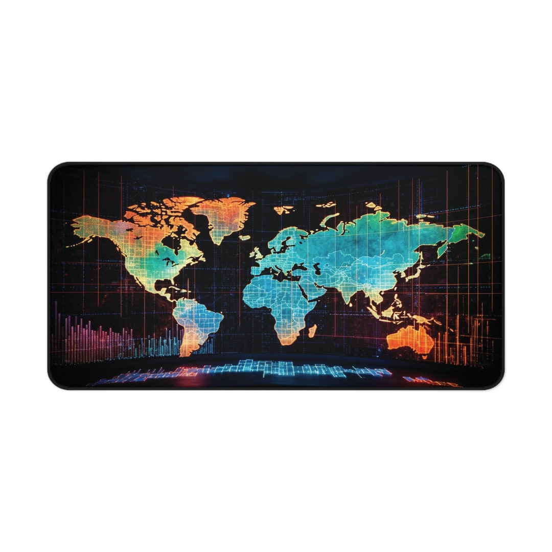 Desk Mat World Map XII XL Mouse Pad Gaming Desk Pad Large Desk Mat Pad ...