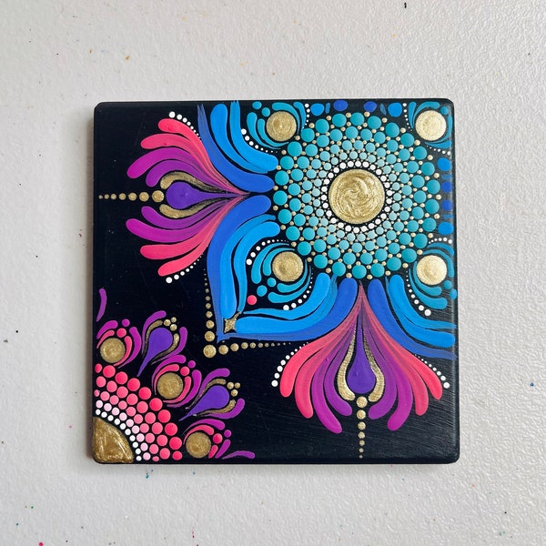 Mandala Coaster - resin coated