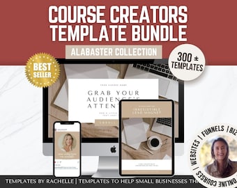 Course Creator Template Bundle, Workbook Template, Course Slidepack, Course Bundle, Course Templates, Canva Template, Course Sales Page