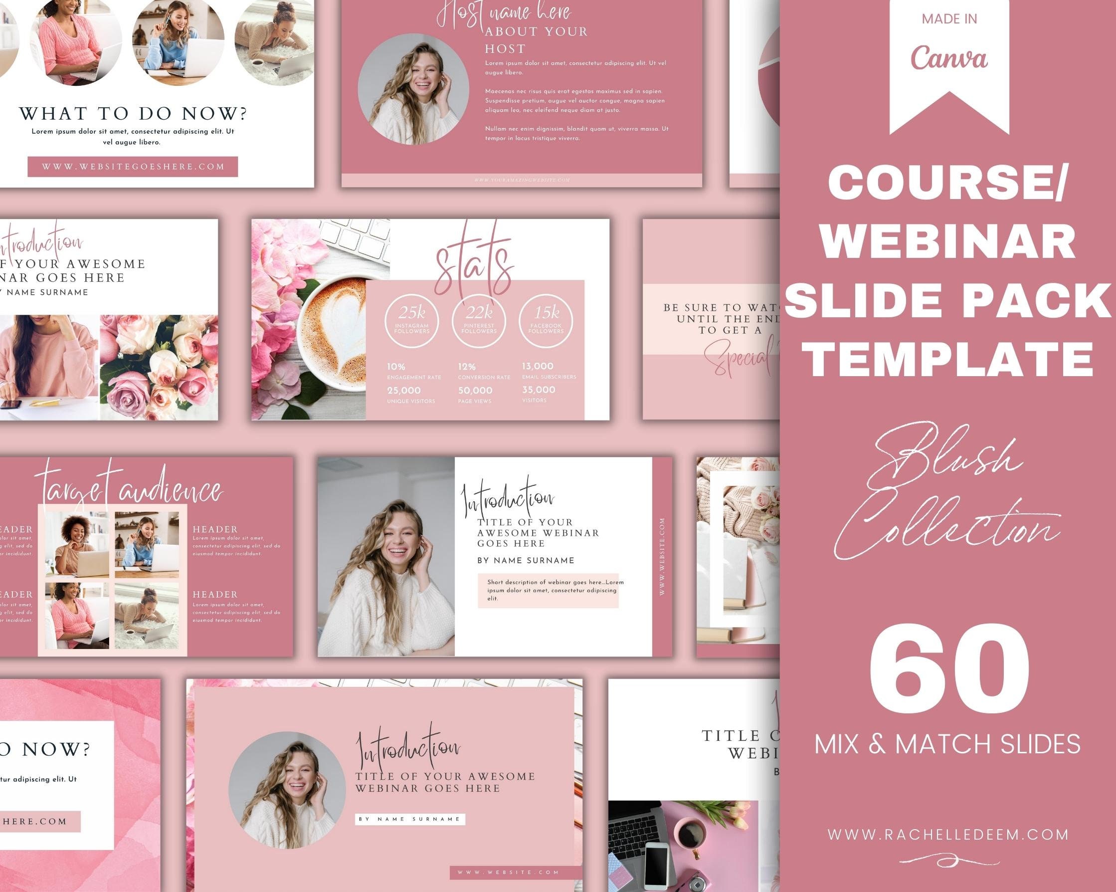 Course Slide Pack Canva Slide Deck Template Webinar Slide Etsy