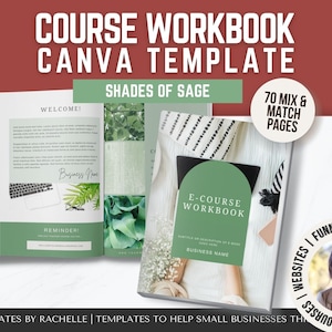 Course Workbook Template for Canva, Canva e-book template, Workbook for Course, Ecourse Workbook Template, Webinar Workbook Template, E-book