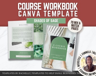 Course Workbook Template for Canva, Canva e-book template, Workbook for Course, Ecourse Workbook Template, Webinar Workbook Template, E-book