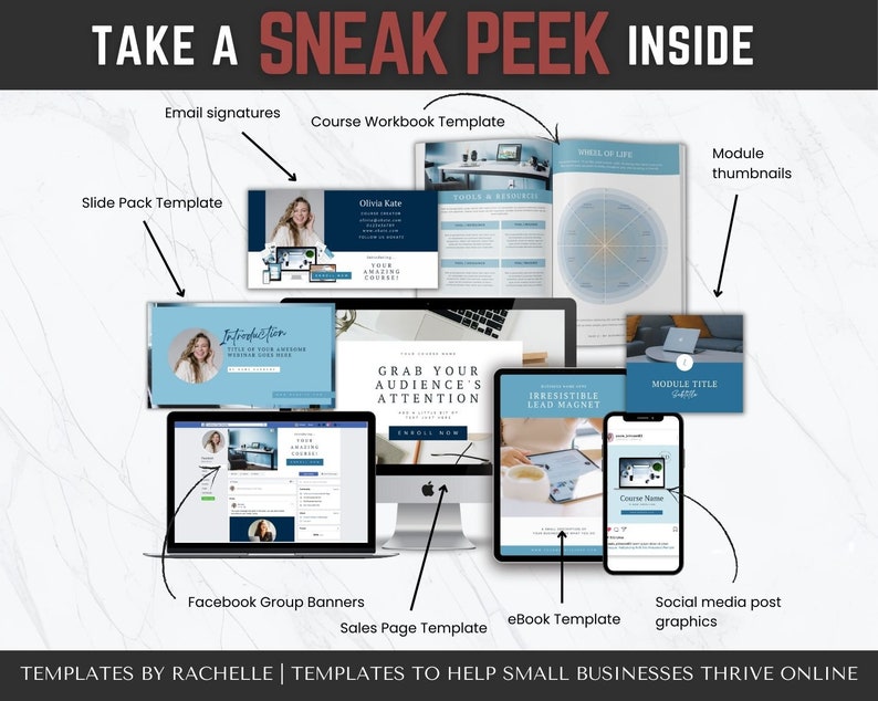 Course Creator Template Bundle, Workbook Template, Course Slidepack ...
