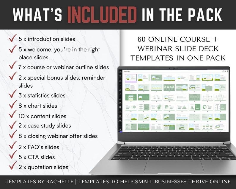 Course Slide Pack, Canva Slide Deck Template, Webinar Slide Template ...