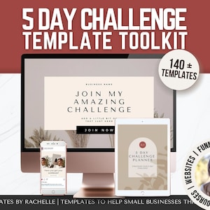 5 Day Challenge Toolkit, Challenge Kit Canva, Challenge Planner, Email Sequence, Challenge social post graphics, 5 Day Challenge Kit Canva