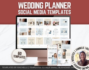 Wedding Planner Social Media | Wedding Planner Canva Templates | Wedding Planner Promotion Pack | Instagram Post & Story Templates