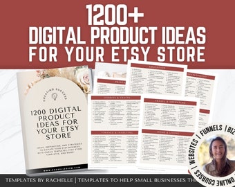 Grow Your Etsy Store: 1200 Product Ideas & Bestsellers for Small Businesses, Digital Downloads, Etsy Product Ideas, Etsy Bestseller Ideas