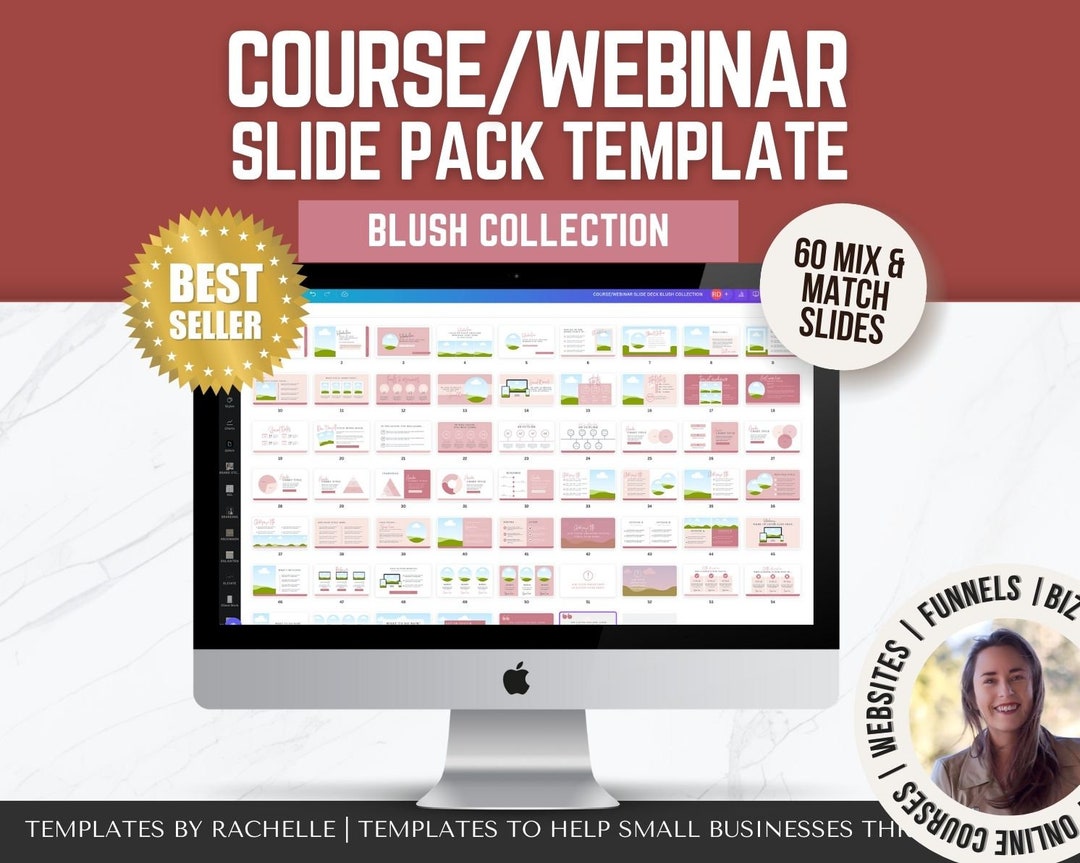 Course Slide Pack, Canva Slide Deck Template, Webinar Slide Template ...