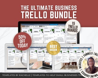 Trello Boards, Trello Templates, Business Trello Boards, Webinar Board, Podcast Board, Business Management, Trello Bundle, Business Toolkit,