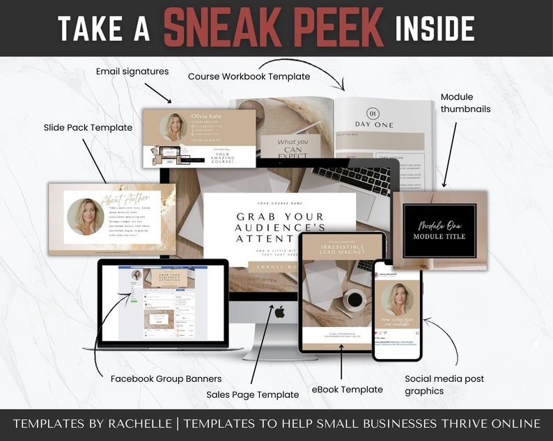 Course Creator Template Bundle, Workbook Template, Course Slidepack ...