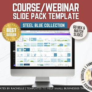 Kurs-Slide-Pack, Canva Slide Deck-Vorlage, Webinar-Folienvorlage, Masterclass-Vorlage, Webinar-Design, Canva-Vorlage für Coaches