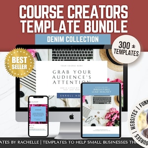 Course Creation Template Bundle, Workbook Template, Course Slidepack, Course Bundle, Course Templates, Canva Template, Course Sales Page