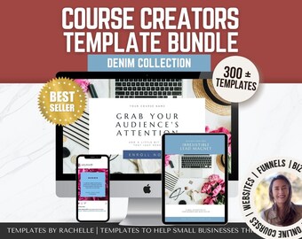 Course Creation Template Bundle, Workbook Template, Course Slidepack, Course Bundle, Course Templates, Canva Template, Course Sales Page