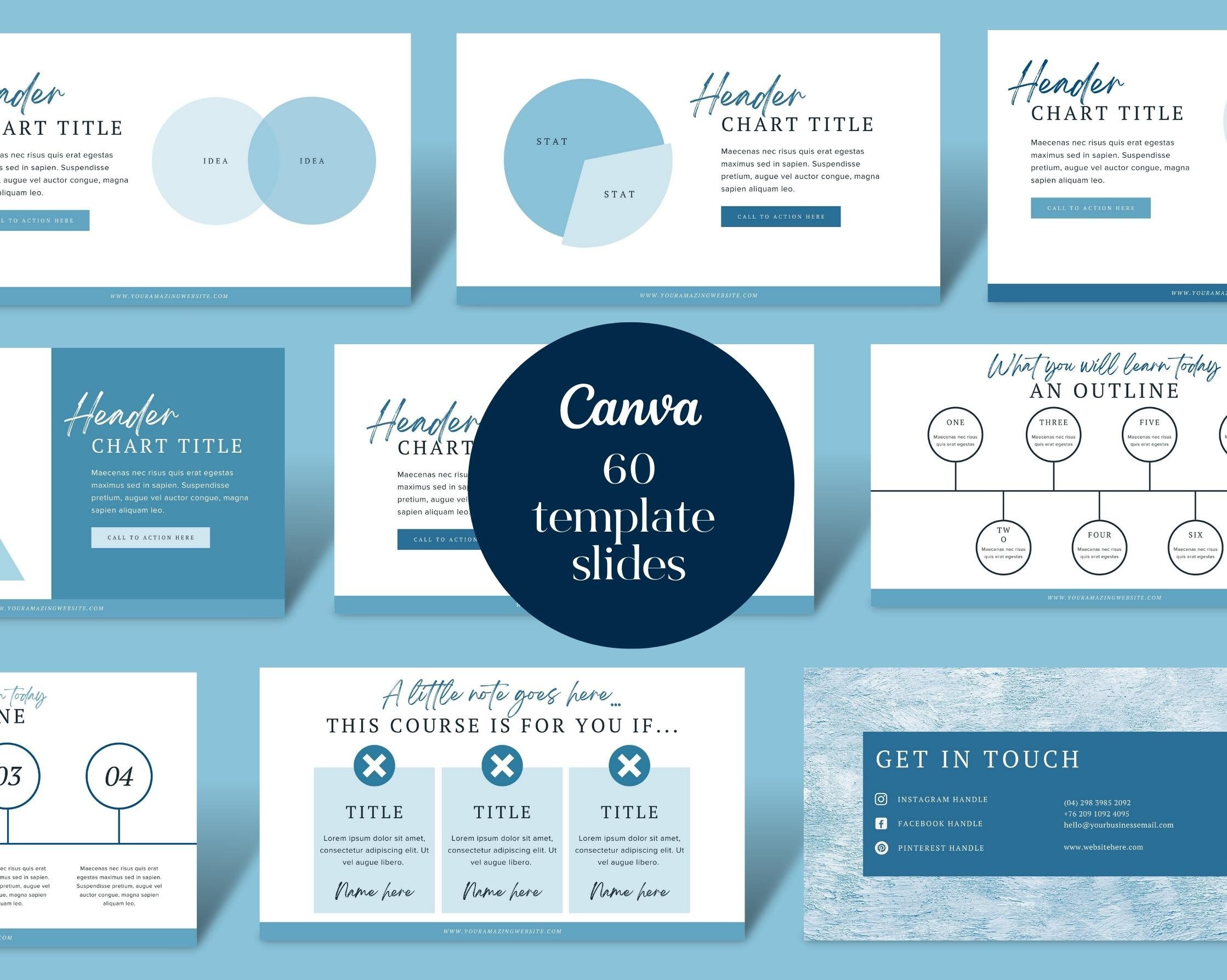 Slide Pack Template Canva inar Slide Deck Template Canva Etsy