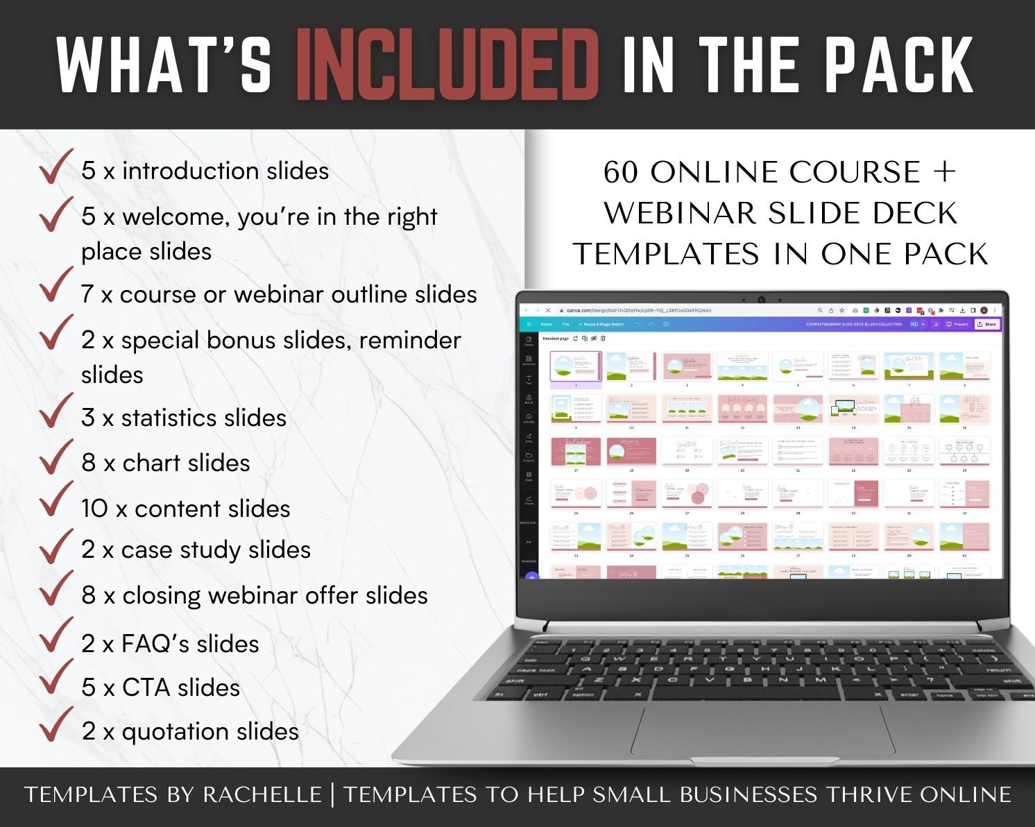 Course Slide Pack, Canva Slide Deck Template, Webinar Slide Template ...