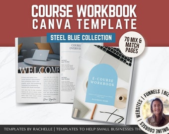 Course Workbook Template for Canva, Canva e-book template, Workbook for Course, Ecourse Workbook Template, Webinar Workbook Template, E-book