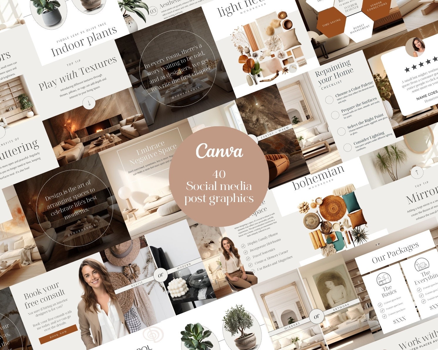 Interior Design Social Media Interior Design Canva Templates Interior ...