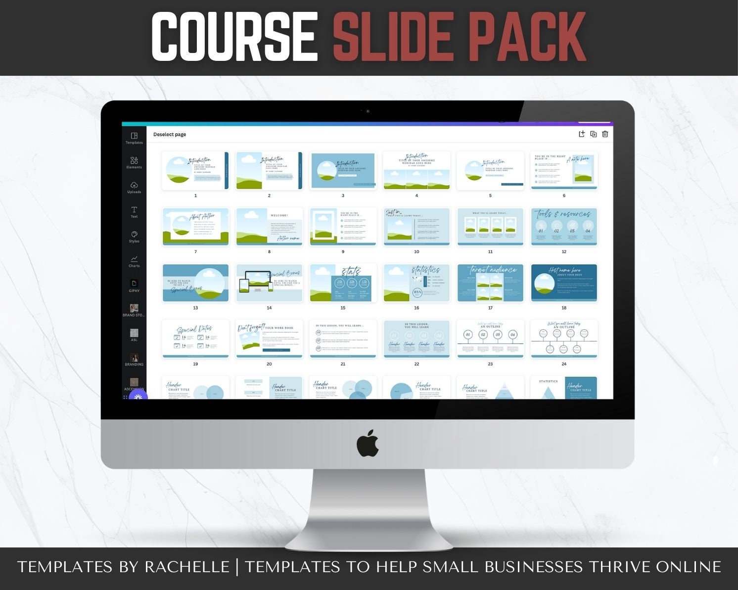 Course Creator Template Bundle, Workbook Template, Course Slidepack ...