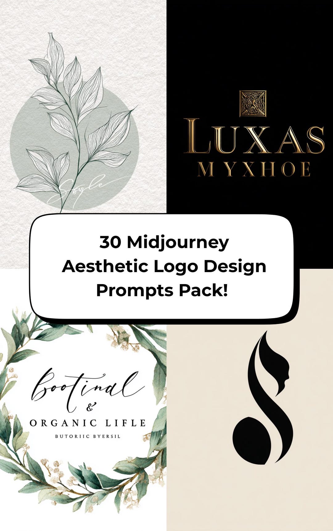 30 Aesthetic Logo Design Prompts for Midjourney | Minimalist, Boho ...