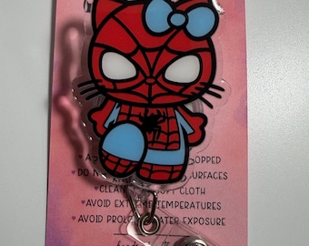 Cute HK Spider badge reel