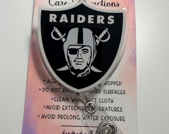 Silver and Black Football badge reel