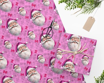 Groovy Christmas Retro Santa Wrapping Paper by Camila