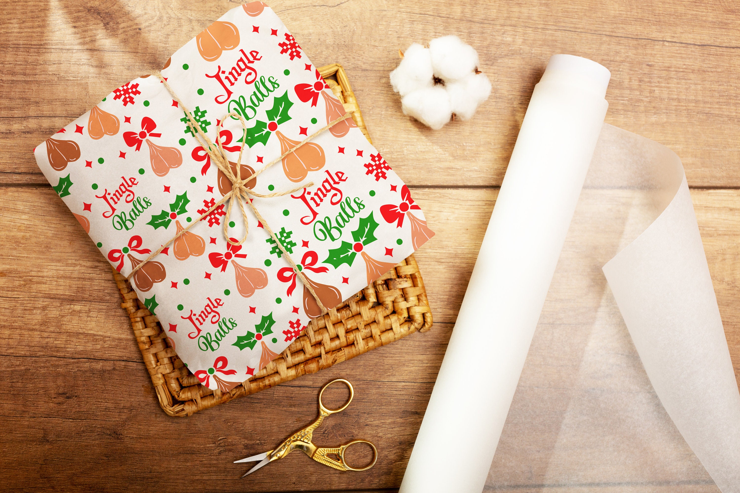 CLEARANCE Holiday Gift Wrap Imperfect Wrapping Paper Where My Hos at  Christmas Gift Wrap Paper Funny Christmas Wrapping Paper Rolls 