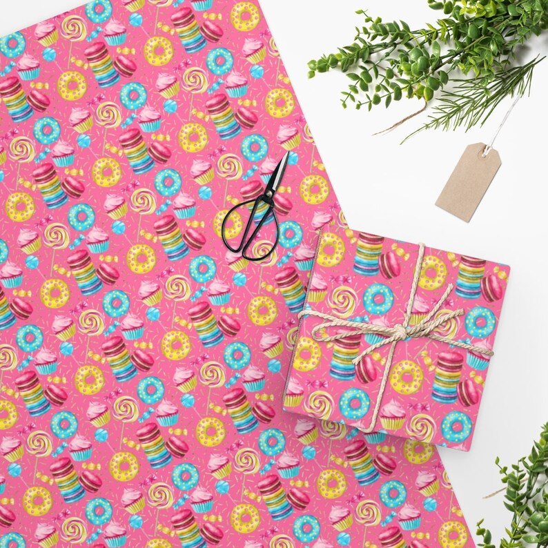 Candyland Wrapping Paper a Cute Candyland Decor for a Girl Etsy