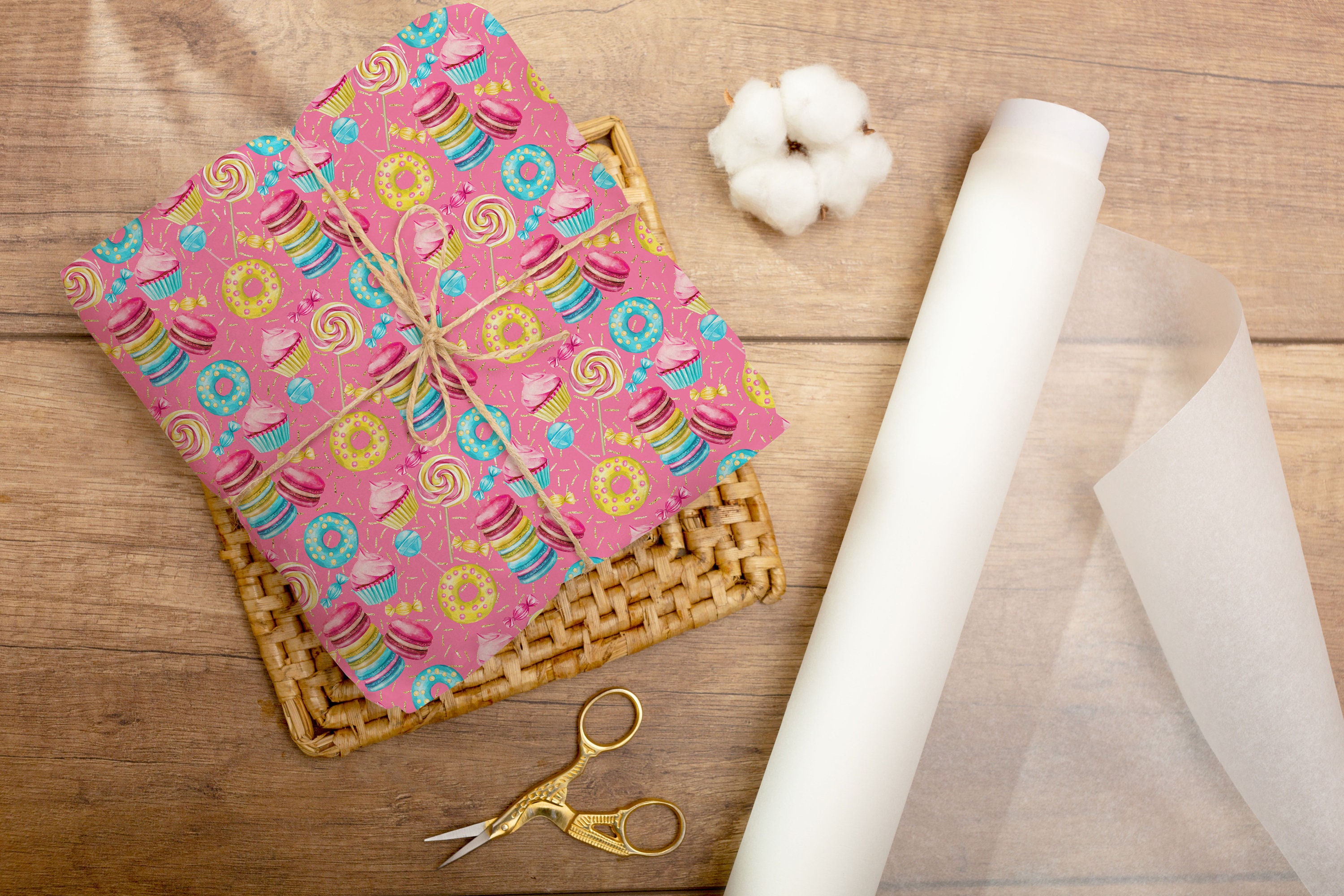 Candyland Wrapping Paper a Cute Candyland Decor for a Girl Etsy