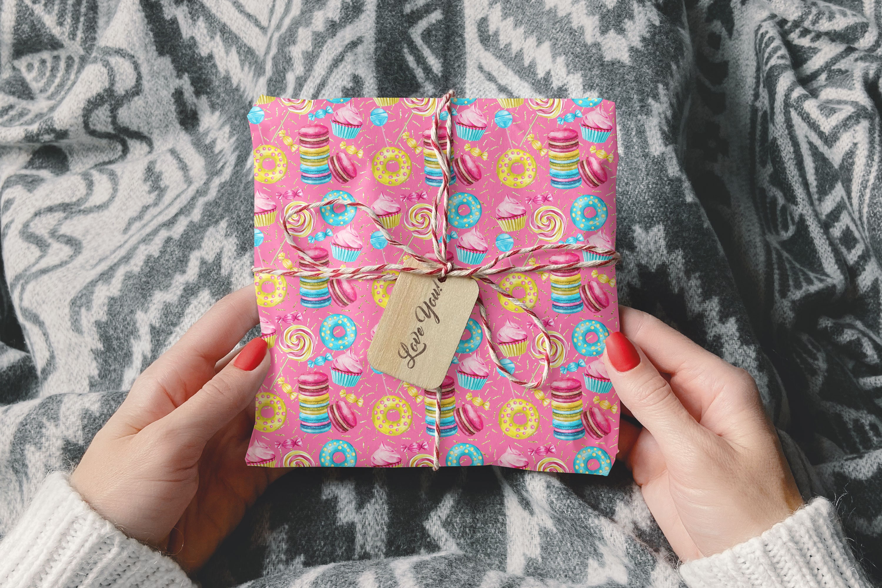 Candyland Wrapping Paper a Cute Candyland Decor for a Girl Etsy