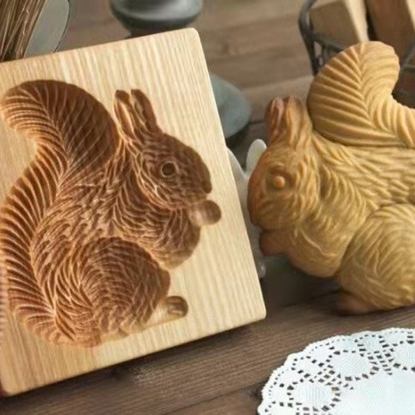 Cookie Mold, Cat Mold, Wooden Cookie Embosser, Animal Cookie Cutter, Gingerbread, Speculaas, Clay Mold, Gift