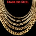 18K Gold Filled Necklace | Stainless Steel Gold Cuban Link Chain Necklace | Gold Necklace For Men and Women | Gift For Him |Mens Gold Chains