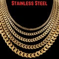 18K Gold Chain Necklace | Stainless Steel Gold Cuban Curb Link Non Tarnish Necklace | Gold Necklace For Men & Women | Premium PVD Plated
